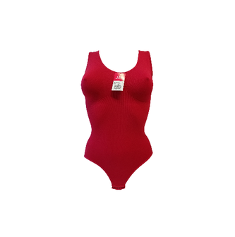 Dames body met breed bandje slipmodel Rood