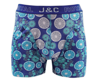 H237-30053 2-pack Heren Boxershort Limoentjes Petrol/Blauw