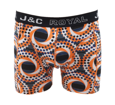 H248-30067  2-pack Heren Boxershort met print Oranje/Blauw