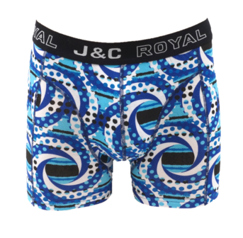 H248-30067  2-pack Heren Boxershort met print Oranje/Blauw