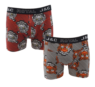 H249-30068 2-pack Heren Boxershort met print Rood/Grijs