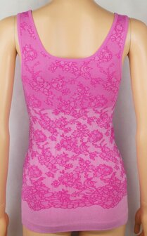 Dames top corrigerend met geboorduurde print J&amp;C Roze