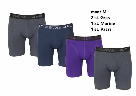 4-PACK LUXE EN ELASTISCHE HERENBOXERSHORT MET LANGE PIJPEN