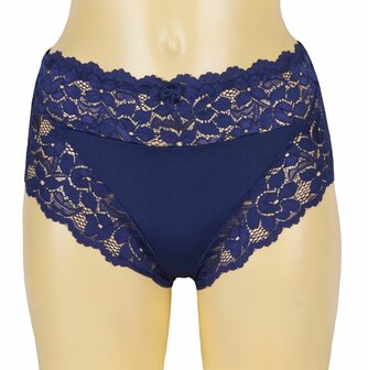 H805 Dames tailleslip met kant Blauw