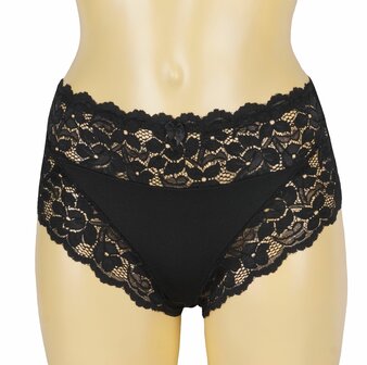 H805 Dames tailleslip met kant Zwart