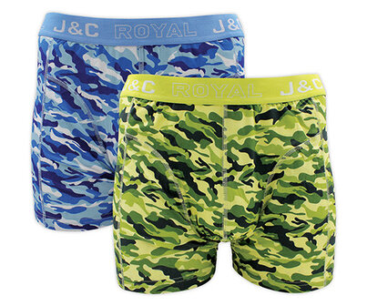 H226-30032 2-pack Heren Boxershort camouflage Blauw/Groen 