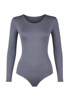 Dames body met lange mouw slipmodel Grijs