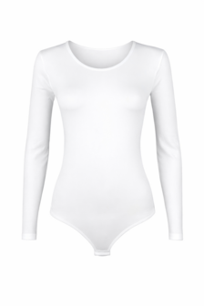 Dames body met lange mouw slipmodel Wit