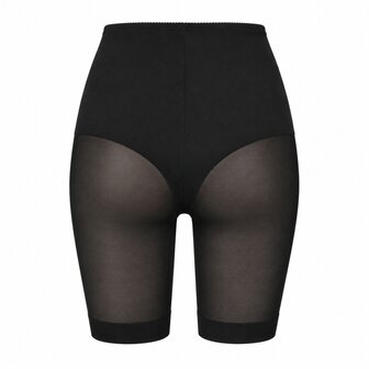 Dames tailleslip met lange pijp lichtcorrigerend invisible Zwart