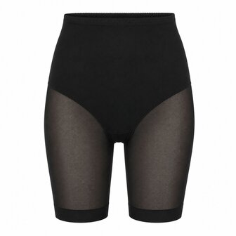Dames tailleslip met lange pijp lichtcorrigerend invisible Zwart
