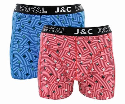 H231-30041 2-pack Heren Boxershort kabel Blauw/Rood 