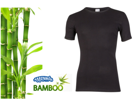Bamboe heren T-shirt met korte mouw Zwart