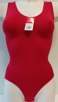 Dames body met breed bandje slipmodel Rood