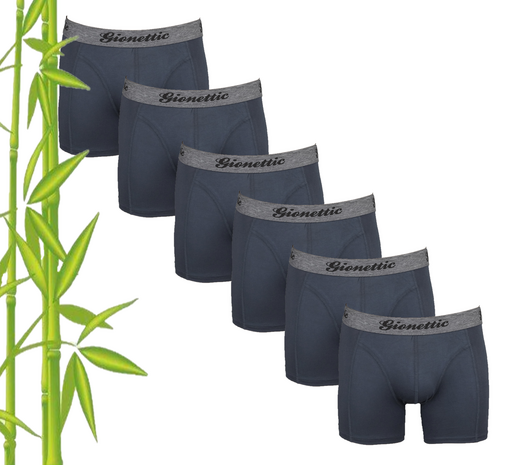 6-Pack Gionettic Bamboe Heren boxershorts Antraciet