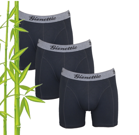 3-Pack Gionettic Bamboe Heren boxershorts Zwart