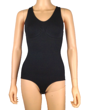 Dames body met breed schouderbandje corrigerend  Zwart