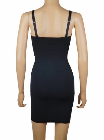 J&C Dames sterk corrigerende jurk met verstelbare bandjes Zwart (valt klein!)