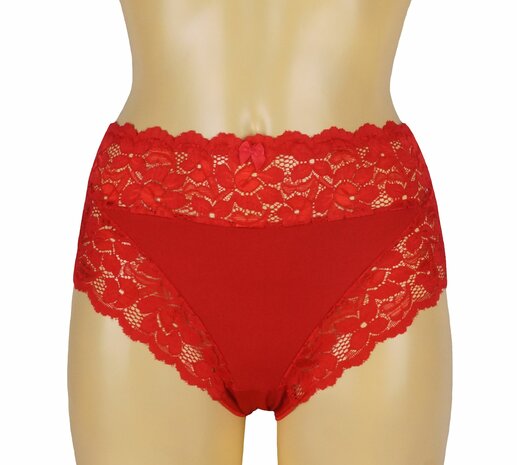 H805 Dames tailleslip met kant Rood