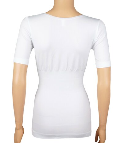 Dames lichtcorrigerend hemd met korte mouw Wit