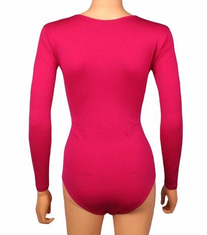 Dames body met Lange mouw slipmodel Fuchsia