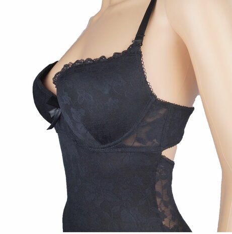 Voorgevormde dames luxe body Zwart 