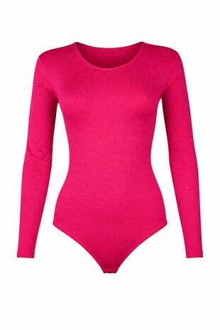 Dames body met Lange mouw slipmodel Fuchsia