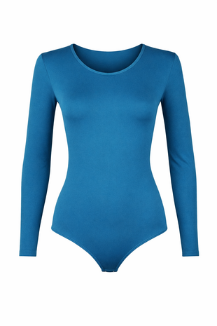 Dames body met lange mouw slipmodel Petrol