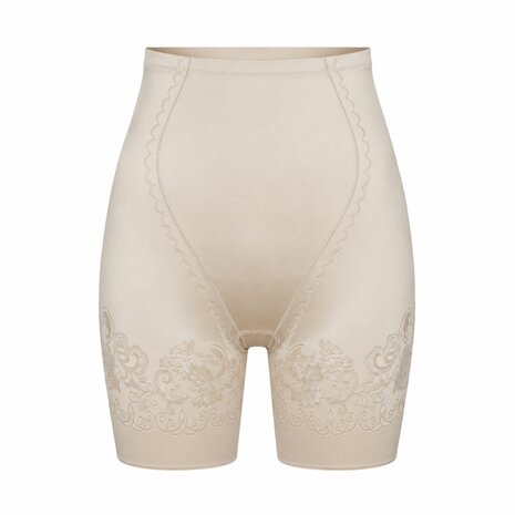 Dames tailleslip met lange pijp corrigerend Huid