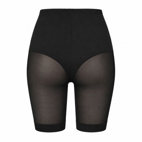 Dames tailleslip met lange pijp lichtcorrigerend invisible Zwart