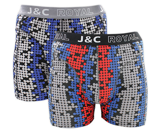 H234-30047 2-pack Heren Boxershort bol Grijs/Rood 