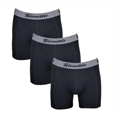 3-Pack Gionettic Modal Heren boxershorts Zwart