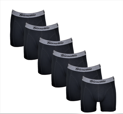 6-Pack Gionettic Modal Heren boxershorts Zwart