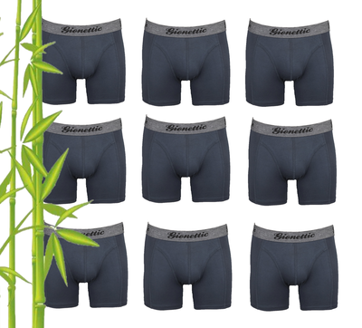 9-Pack Gionettic Bamboe Heren boxershorts Antraciet