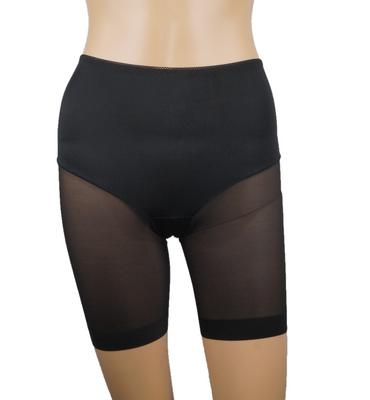 Dames tailleslip met lange pijp lichtcorrigerend invisible Zwart