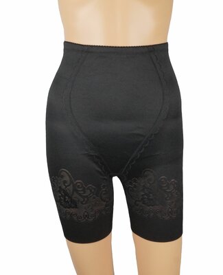 Dames tailleslip met lange pijp corrigerend Zwart