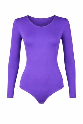 Dames body met lange mouw slipmodel Paars