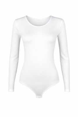 Dames body met lange mouw slipmodel Wit