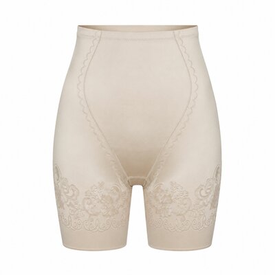 Dames tailleslip met lange pijp corrigerend Huid