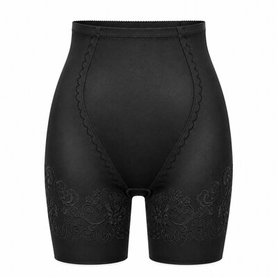 Dames tailleslip met lange pijp corrigerend Zwart