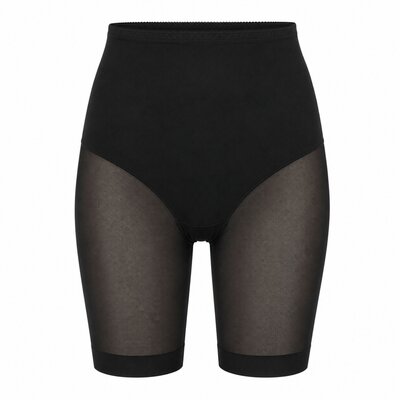 Dames tailleslip met lange pijp lichtcorrigerend invisible Zwart