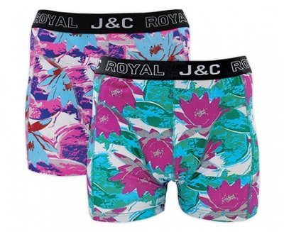 H228-30036 2-pack Heren Boxershort bloem Fuchsia/Groen