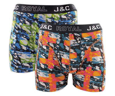 H238-30056 2-pack Heren Boxershort Groen/Oranje