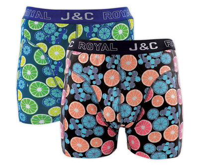 H237-30054 2-pack Heren Boxershort Limoentjes Peach/Lime